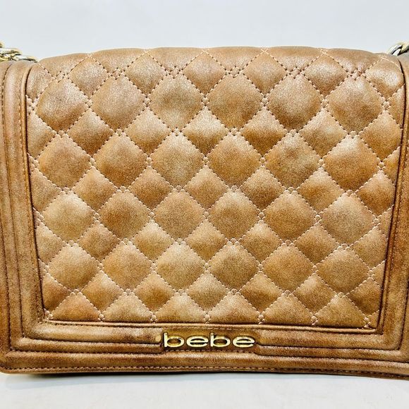 Bebe Brown Quilted Chain Strap Bag - Picture 4 of 14